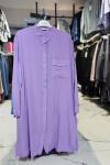 Uzun Boy Tensel Gömlek  Lila