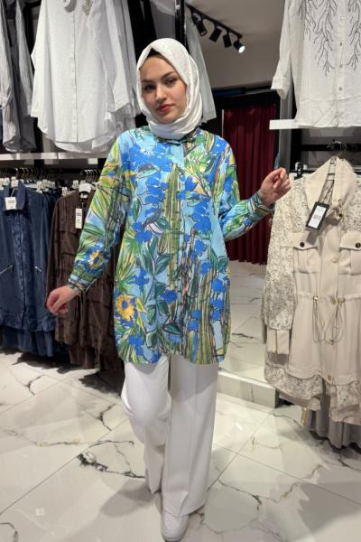 Lamazi Keten Gömlek  Yeşil