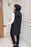 Cebi Taşlı Yelek Siyah