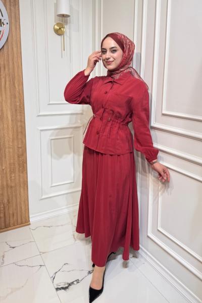 Haze Etekli Takım  Bordo