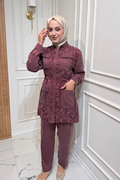 İpek Kupra Takım  Bordo