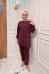 Cebi Taşlı Modal Takım  Bordo