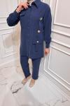 Düğme Detaylı Takım  Lacivert