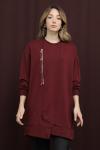 Fermuarlı Tunik Bordo