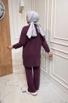 Yanları Halkalı Modal Takım  Bordo