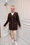 Angora Sim Detaylı Hırka  Kahverengi