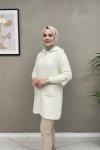 Angora Fermuarlı Kap  Ekru