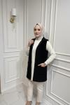 Gülseli Angora Yelek  Siyah