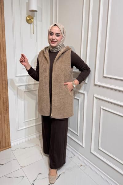 Angora Yelek Sütlü Kahve