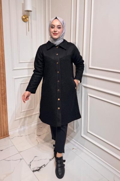 Süet Kuzu Kap Siyah