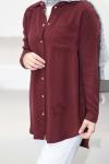 Yıldız Tensel Gömlek  Bordo