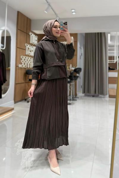 Lara Etekli Takım  Kahverengi