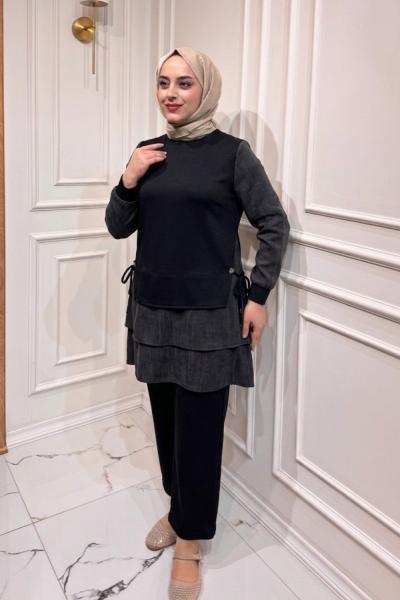 Yelda İpek Kupra-Oysho Takım  Siyah