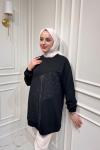 Fermuar Detaylı Tunik  Siyah