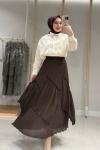 Katlı Etek Kahverengi