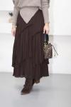 Katlı Etek Kahverengi