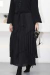 Katlı Etek Siyah