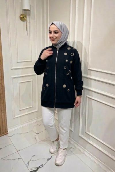 Astarlı Bomberli Kap Siyah