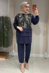 Ebru Desenli Takım  Lacivert