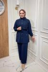Güpür Detaylı Takım  Lacivert