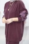 Yaka Büzgülü Takım  Bordo