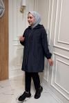 Astarlı Arkası Nakışlı Kap Lacivert