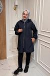 Astarlı Arkası Nakışlı Kap Lacivert