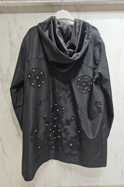 Astarlı Arkası Nakışlı Kap Siyah