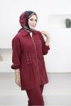 Bağcık Detaylı Takım  Bordo