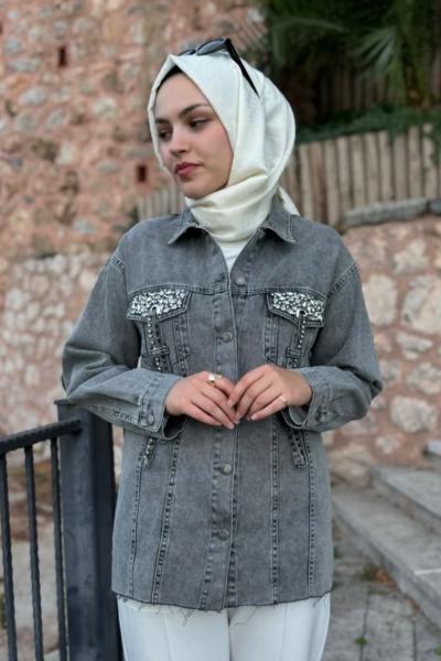 Cebi Kullu Kot Ceket  Antrasit