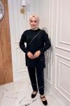 Cebi Taşlı Modal Takım  Siyah