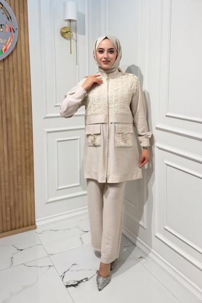 Deniz Yıldızlı Takım Bej