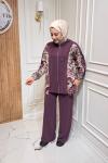 Desenli Oysho Takım  Bordo
