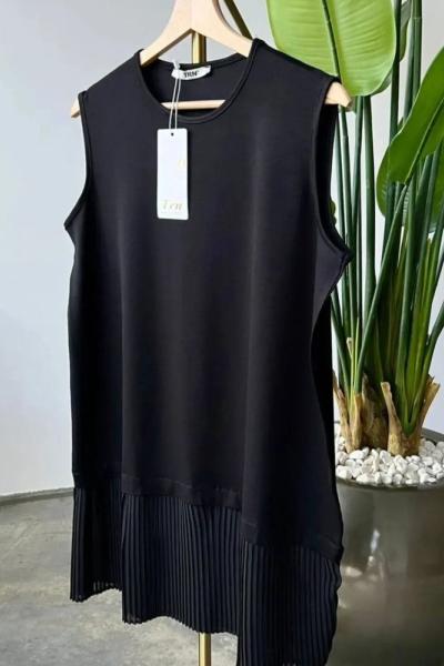 PLİSELİ İÇLİK Siyah