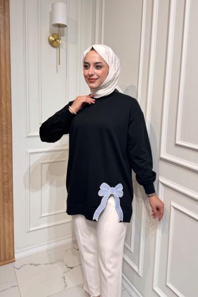 Fiyonk Detaylı Tunik Siyah