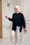 Fiyonk Detaylı Tunik Siyah