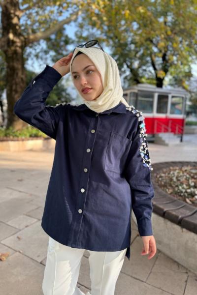 Gabardin Ceket Lacivert