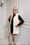 Gülseli Angora Yelek  Ekru