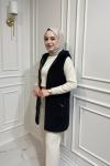 Gülseli Angora Yelek  Siyah