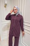 Yanları Halkalı Modal Takım  Bordo