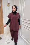 Yıldızlı Yelekli Takım  Bordo