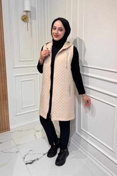 Cebi Taşlı Yelek Bej