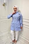 Kuş Detaylı Kap Bebe Mavisi